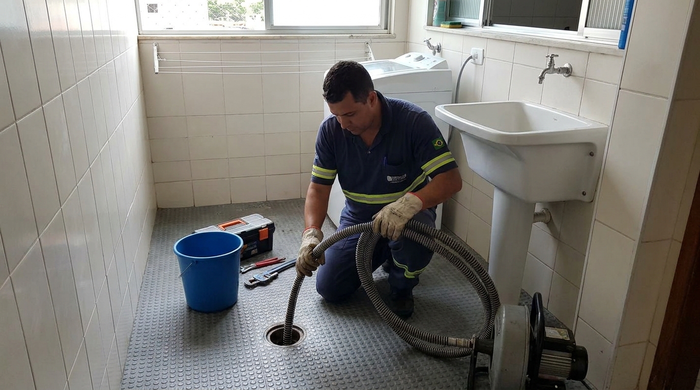 Desentupimento de ralo residencial em Toledo‑PR