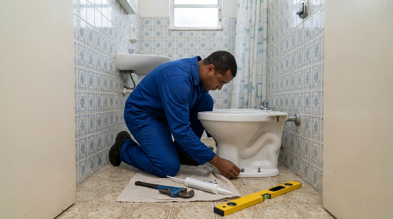 Instalação de vaso sanitário residencial em Toledo‑PR